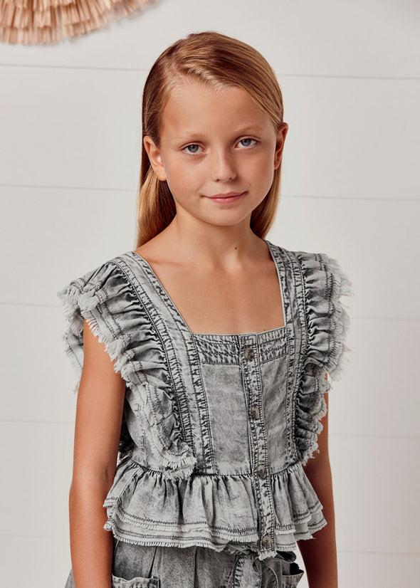 Bluson de mezclilla para chica MAYORAL Ref. 6124/80 Gris