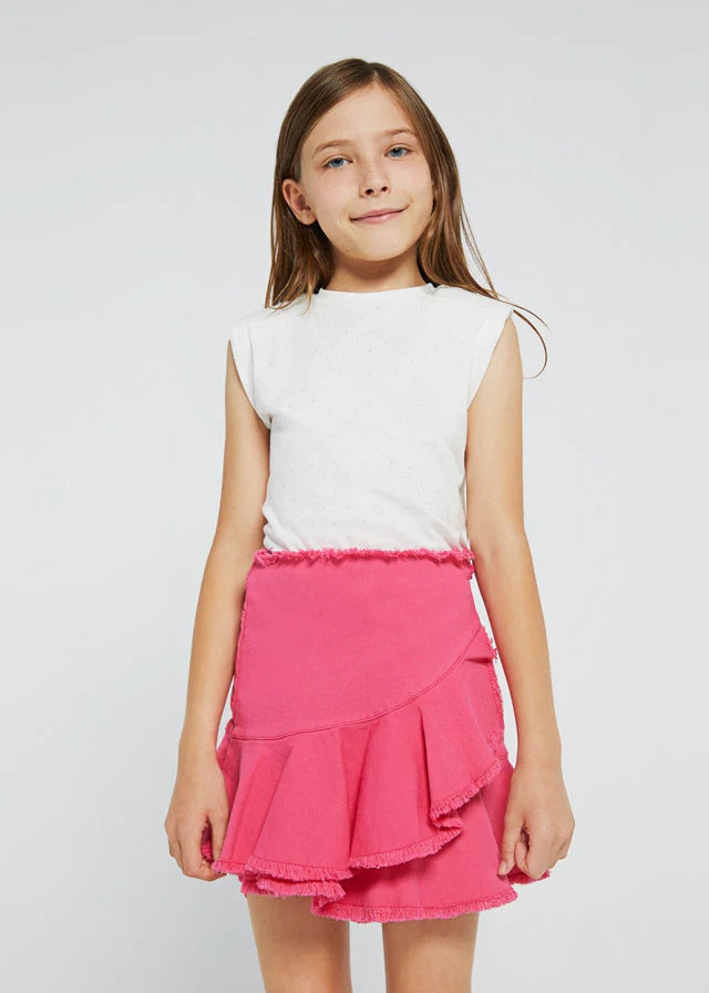 Falda volante de mezclilla para chica MAYORAL Ref. 6950/93 Hibiscus