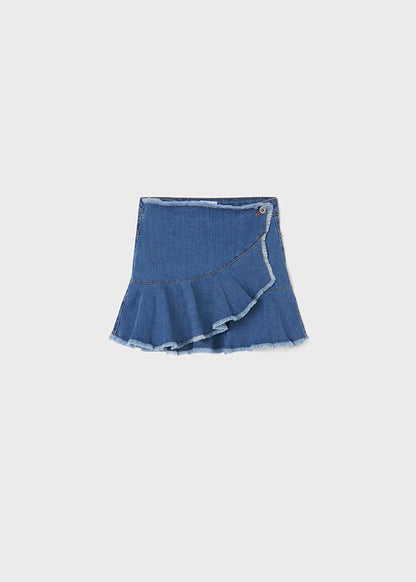 Falda volante de mezclilla para chica MAYORAL Ref. 6950/94 Tejano Medio