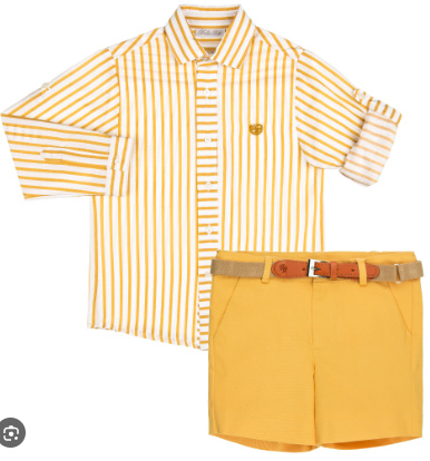 Dolce Petit Conjunto Niño Camisa Rayas & Short Moztaza