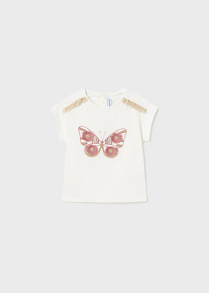 CAmiseta MC Mariposa  MAYORAL Ref-1008 -52 Crudo
