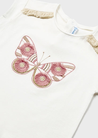 CAmiseta MC Mariposa  MAYORAL Ref-1008 -52 Crudo