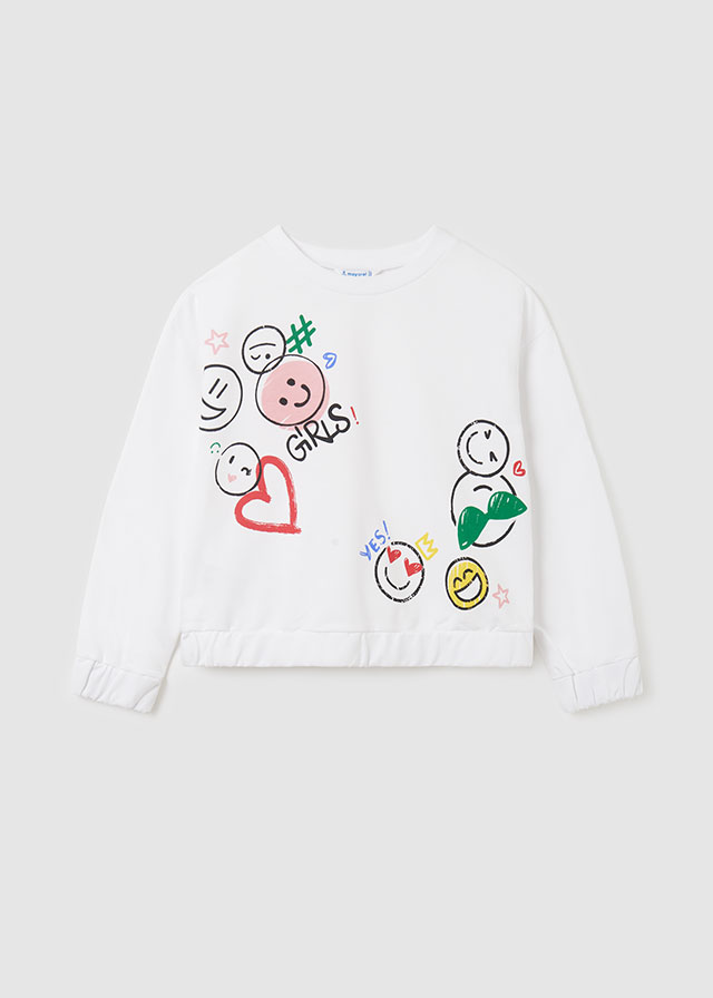 Pullover Grafica Mayoral Sku 6430 Color 46 Blanco