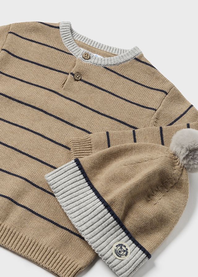 Conjunto jersey gorro rayas