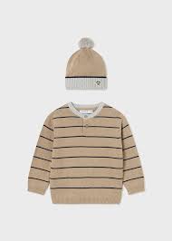 Conjunto jersey gorro rayas