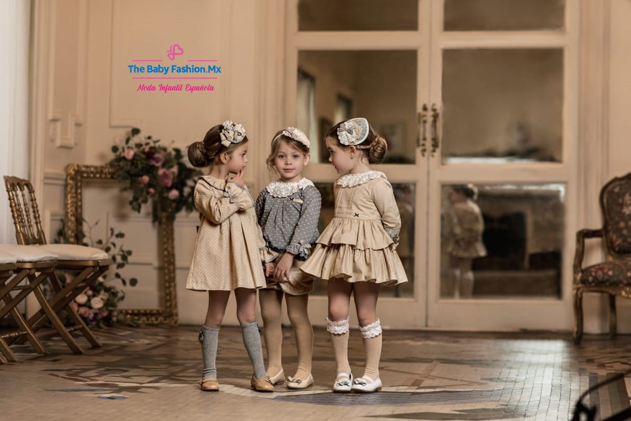 Short y Blusa para niña DOLCE PETIT Ref. 24/2204/3 95 Moca 24/2204/2 24 Gris