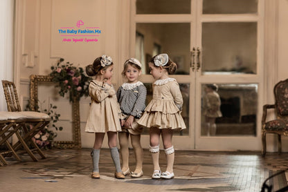 Short y Blusa para niña DOLCE PETIT Ref. 24/2204/3 95 Moca 24/2204/2 24 Gris