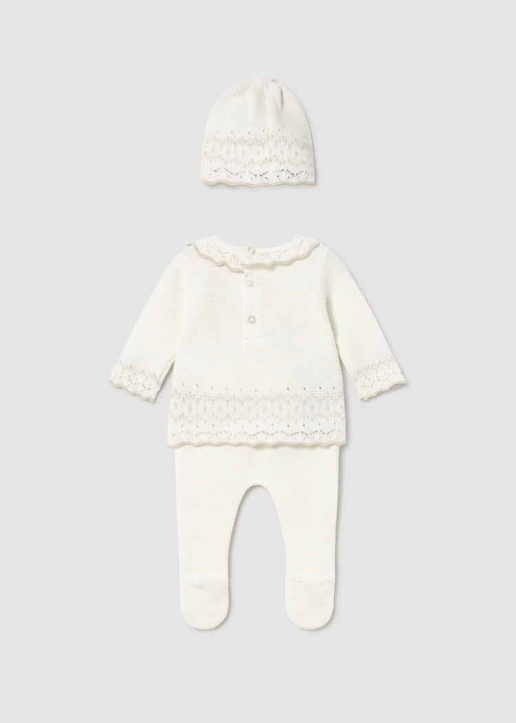 Conj. polaina y gorro tricot