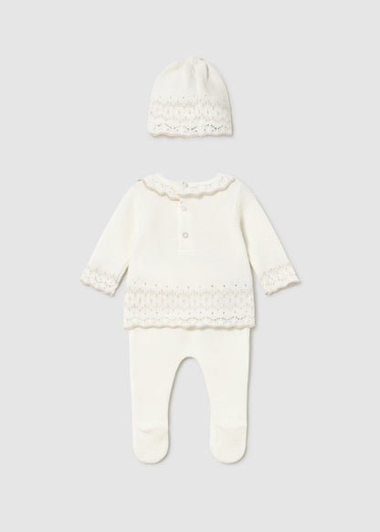Conj. polaina y gorro tricot