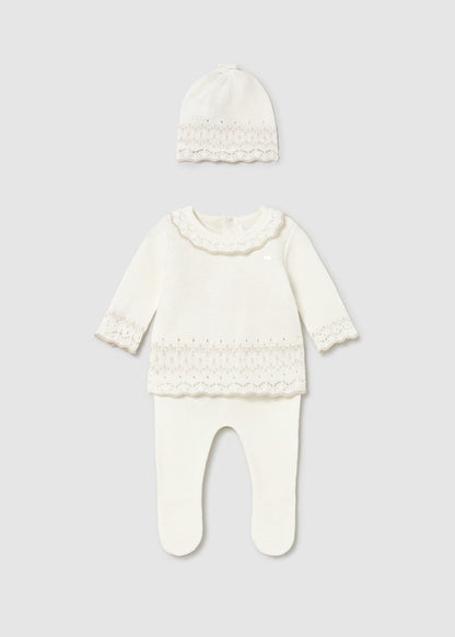 Conj. polaina y gorro tricot