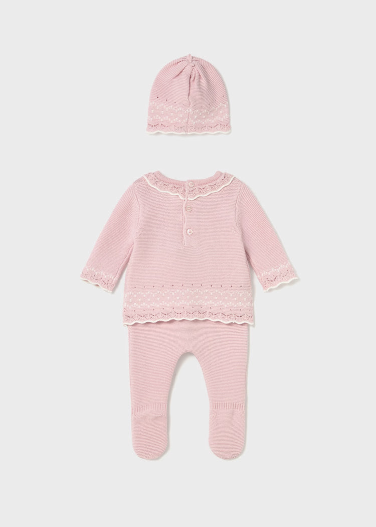 Conj. polaina y gorro tricot