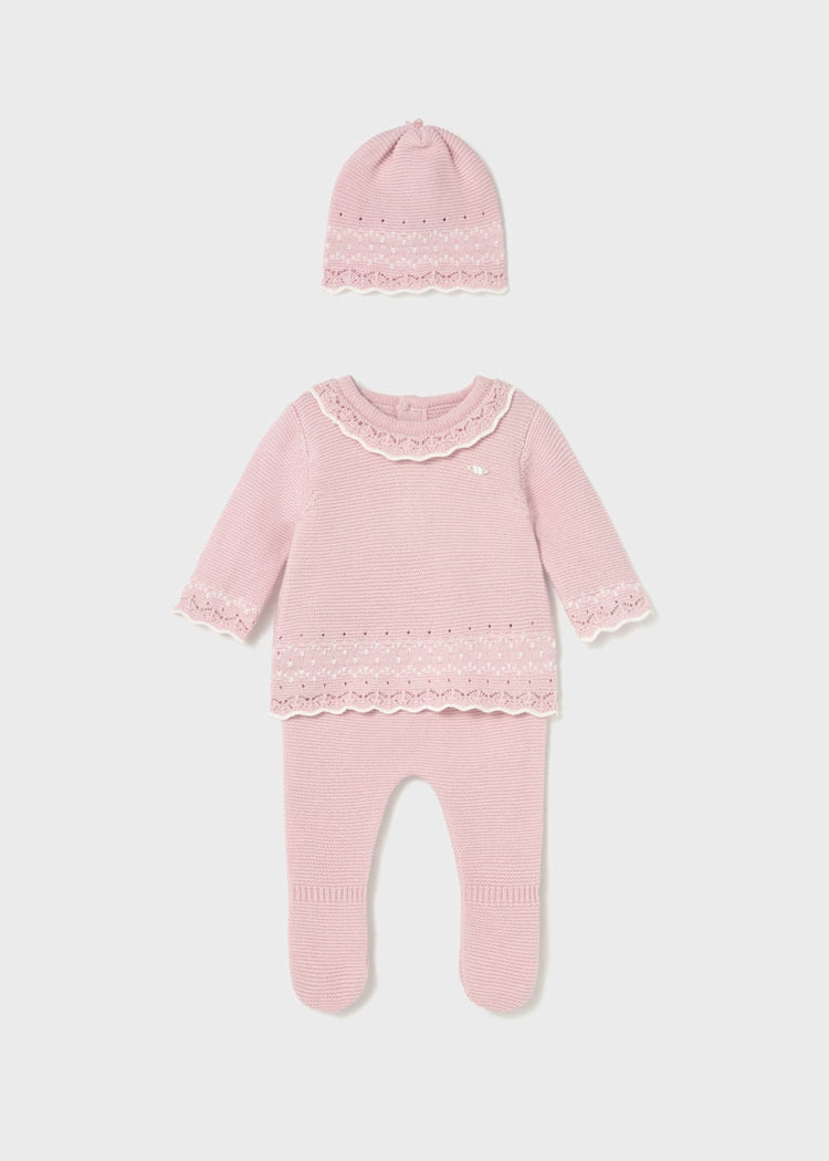 Conj. polaina y gorro tricot