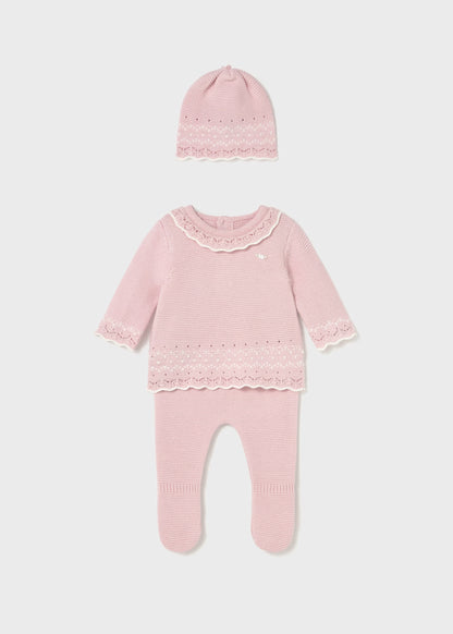Conj. polaina y gorro tricot