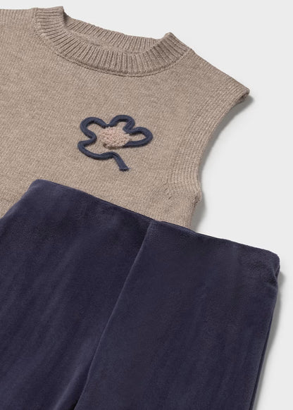 Conj. pantalon chaleco tricot