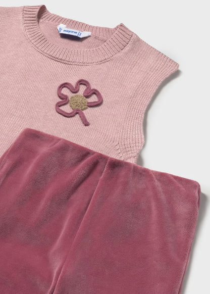 Conj. pantalon chaleco tricot