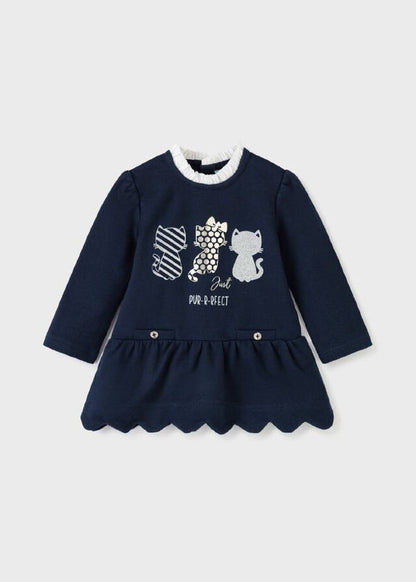 Vestido Manga Larga Bebé Niña Sku 2920 Color Tinta