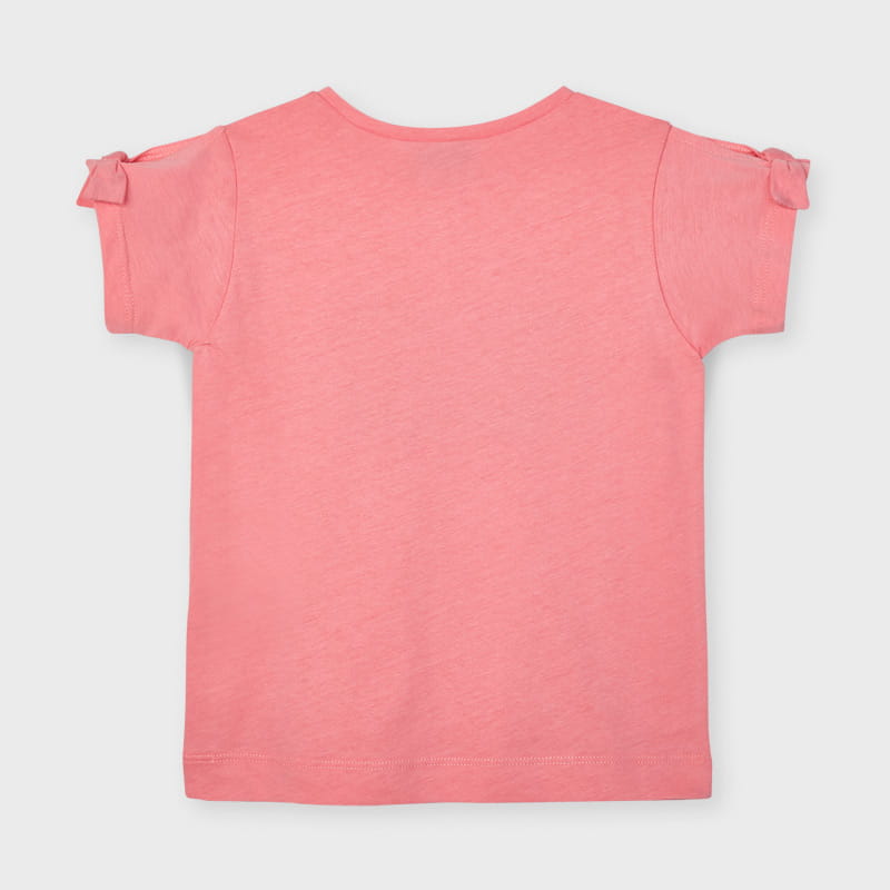 Camiseta con aplicación de gafas para niña Sku 3016 Color Flamingo