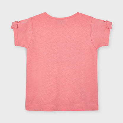 Camiseta con aplicación de gafas para niña Sku 3016 Color Flamingo