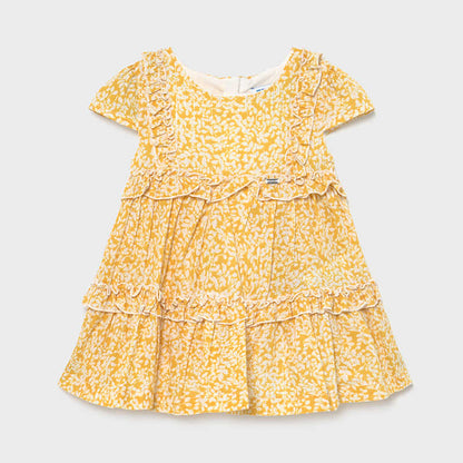 Vestido Voile Bebé Niña Estampado MAYORAL SKU 1978 Color Mostaza