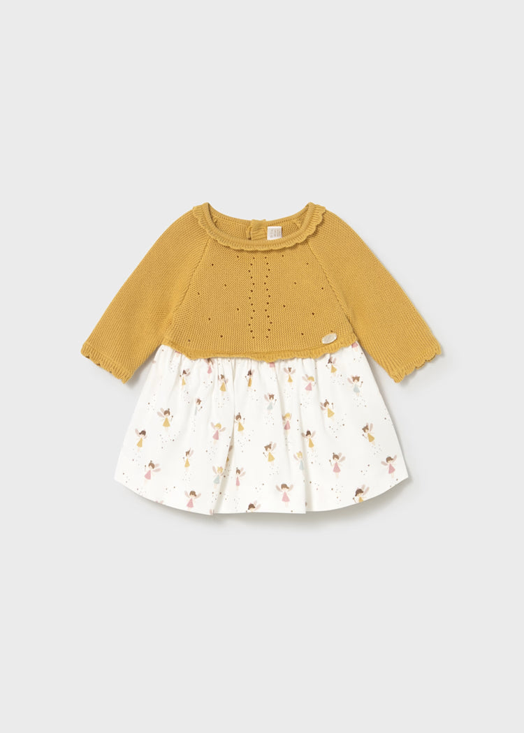 Vestido tricot y plana