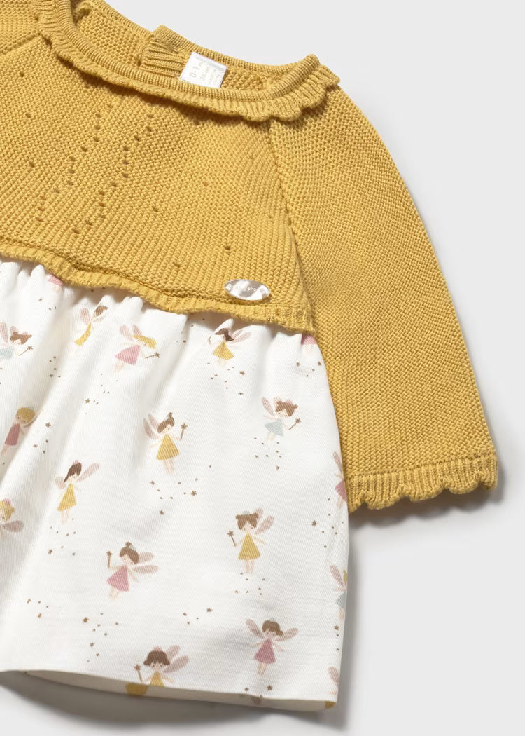 Vestido tricot y plana