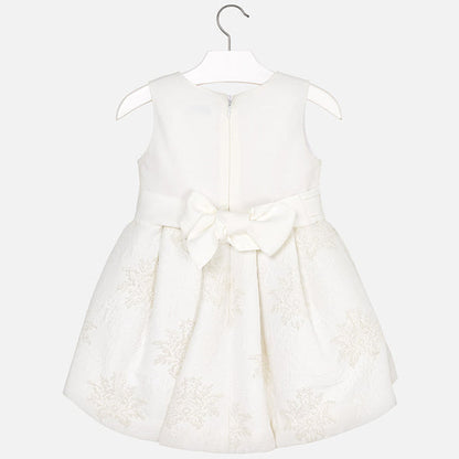 Vestido Blanco Jacquard Sku 3913 Color Crudo