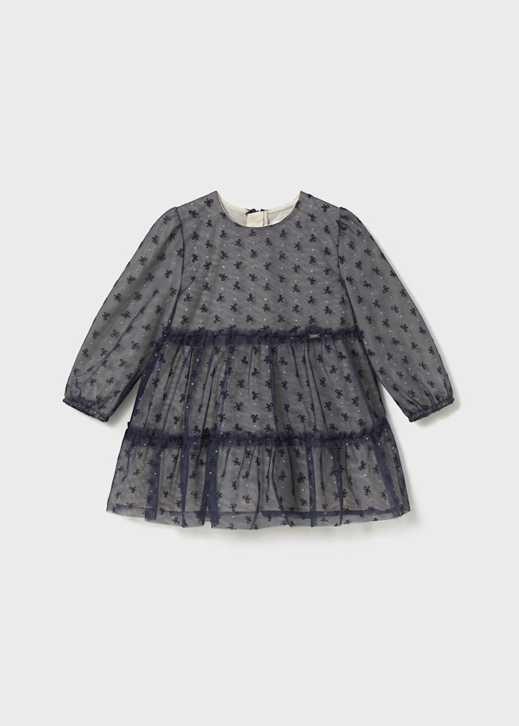 Vestido tul flocado