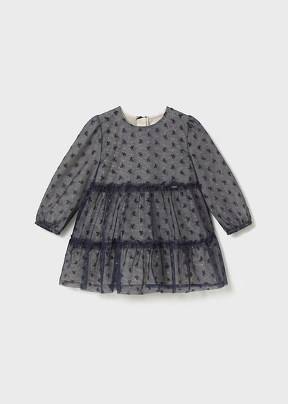 Vestido tul flocado