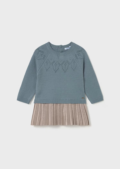 Vestido combinado tricot