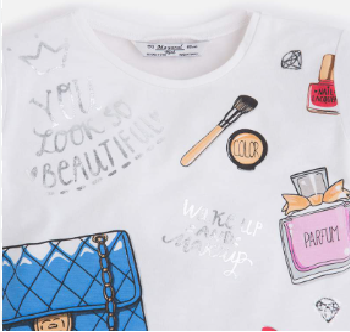 Camiseta Niña Manga larga Estampado Sku 3091 Color Crudo