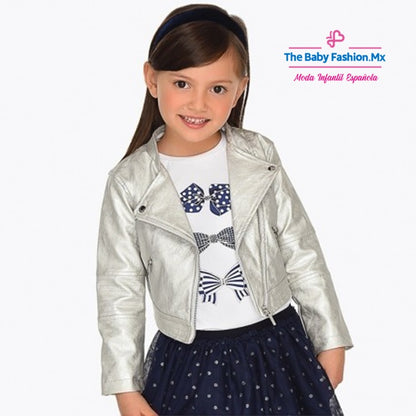 Cazadora biker para niña MAYORAL Ref. 3406/58 Plata