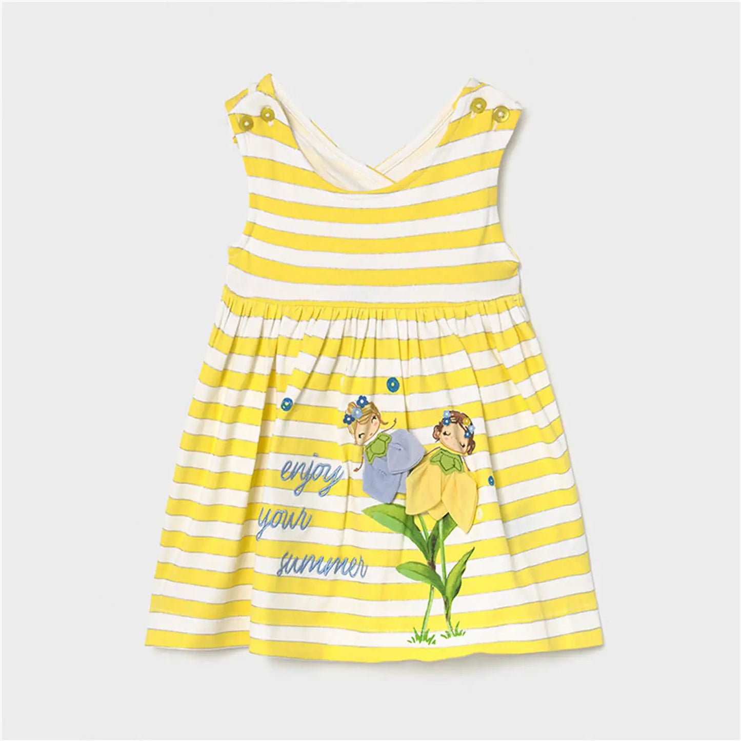 Vestido Rayas Bebe Niña SKU 1991 Color Amarillo