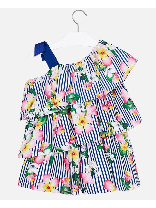 Vestido Niña flores SKU 3805 Color Nautico