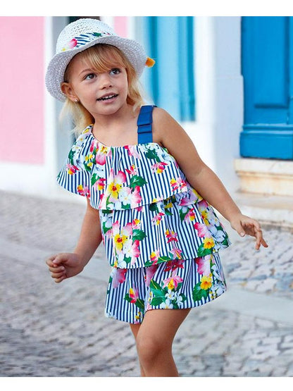 Vestido Niña flores SKU 3805 Color Nautico