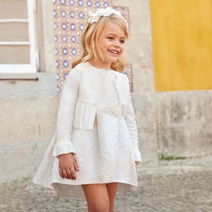 Vestido Blanco Jacquard Sku 3913 Color Crudo