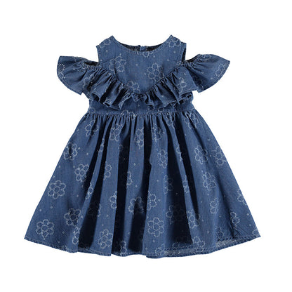 Vestido Demin Perforado Sku 3941 Color 5 Tejano