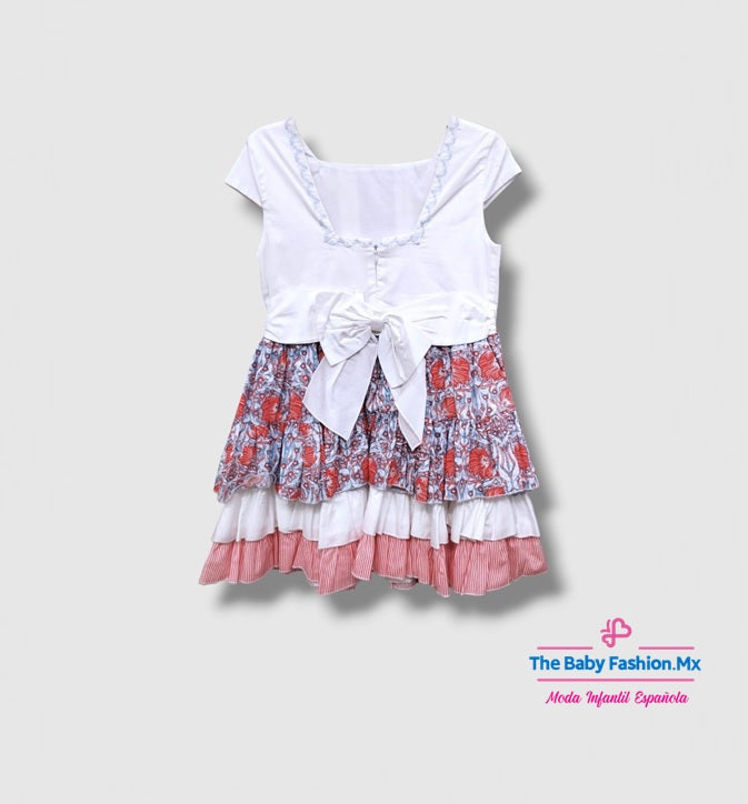 Vestido para niña DOLCE PETIT Ref. 25/2235/V 20 Blanco Rojo
