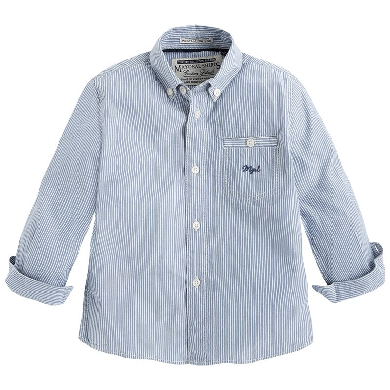 Camisa Rayas Sku 4124 Color Azul
