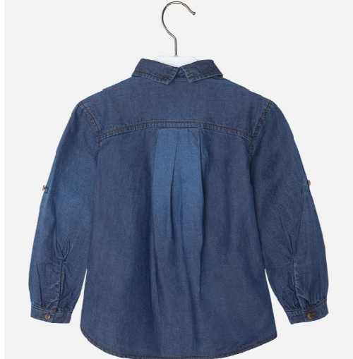 Mayoral Camisa Vaquera Niña Invierno SKU 4152 Color Azul Oscuro