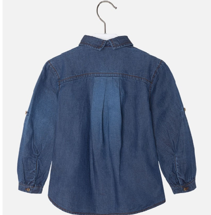 Mayoral Camisa Vaquera Niña Invierno SKU 4152 Color Azul Oscuro