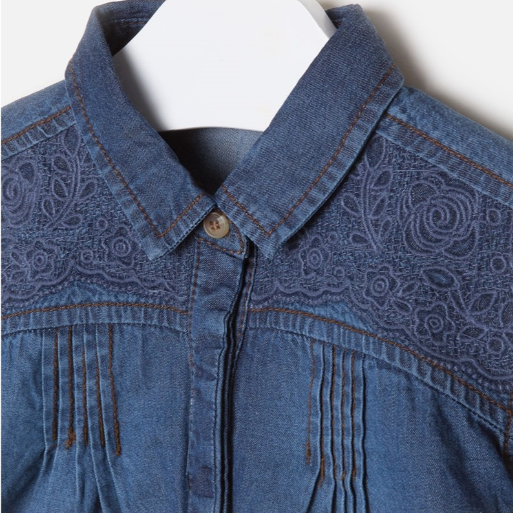 Mayoral Camisa Vaquera Niña Invierno SKU 4152 Color Azul Oscuro