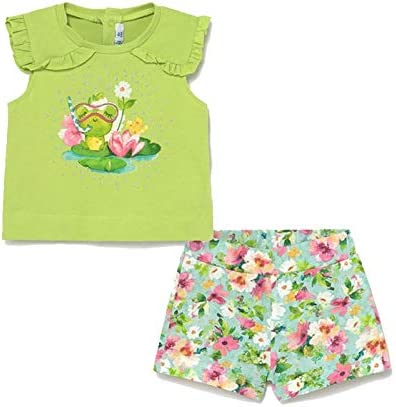 Conjunto 2 Pz Short Camiseta Sin Mangas Bebe Niña L SKU 1230 Color Pistacho