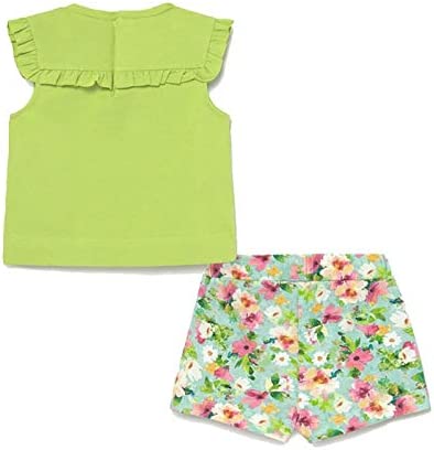 Conjunto 2 Pz Short Camiseta Sin Mangas Bebe Niña L SKU 1230 Color Pistacho