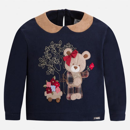 Sudadera Niña Oso Flor SKU 4417 Color Eclipse