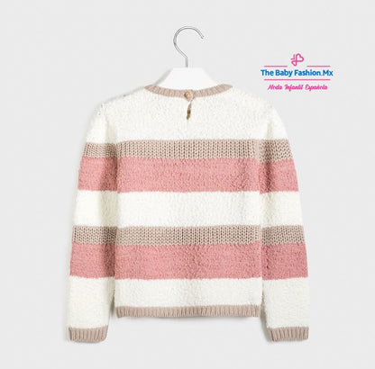 Jersey tricot rayas para chica MAYORAL Ref. 7327/90 Crudo