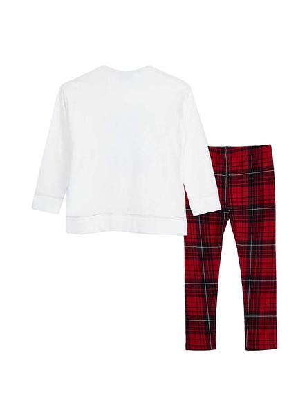 Conjunto 2  Piezas Leggins Cuadros SKU 4733 Color Rojo