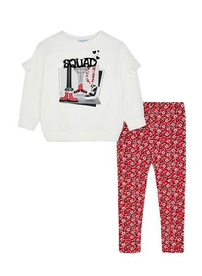 Conjunto De 2 Piezas , Leggins Estampado  SKU 4742 Color 59 Rojo