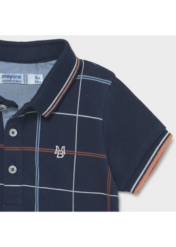 Camisa Polo M/C Cuadros MAYORAL Ref-1106-9 Azul