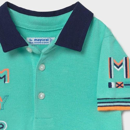 Camisa Polo m/c Bordados MAYORAL Ref 1109-15 Aqua