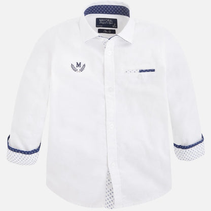 Camiseta Polo Manga Larga Sku 4128 Color Blanco